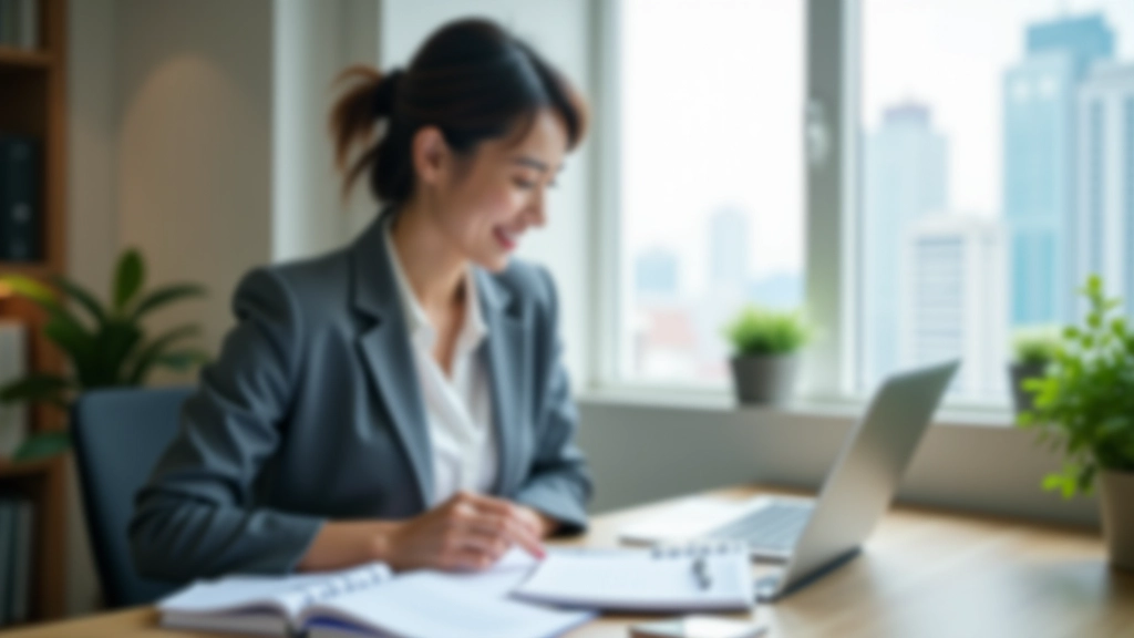 Person working on laptop with structured daily schedule visible on desk